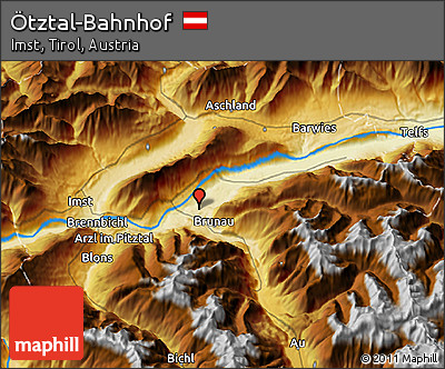 Physical 3D Map of Ötztal-Bahnhof