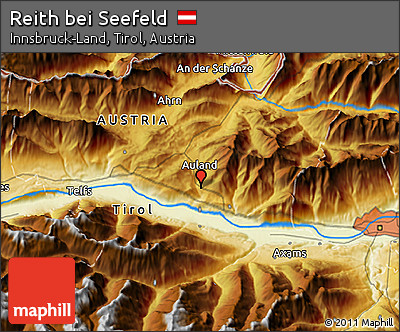 Physical 3D Map of Reith Bei Seefeld