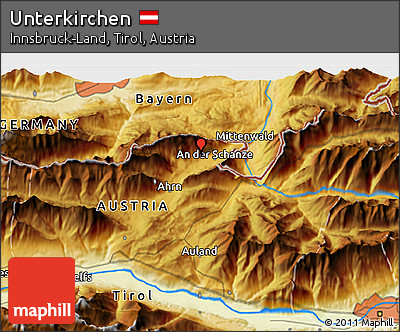 Physical 3D Map of Unterkirchen