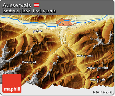 Physical 3D Map of Ausservals