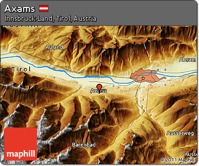 Physical 3D Map of Axams