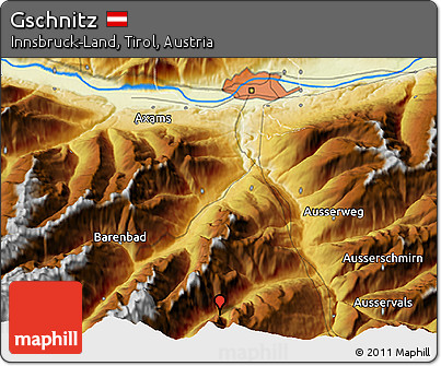 Physical 3D Map of Gschnitz