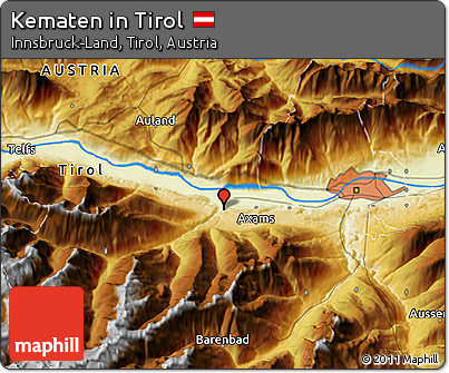 Physical 3D Map of Kematen In Tirol
