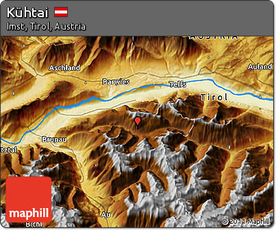 Physical 3D Map of Kühtai