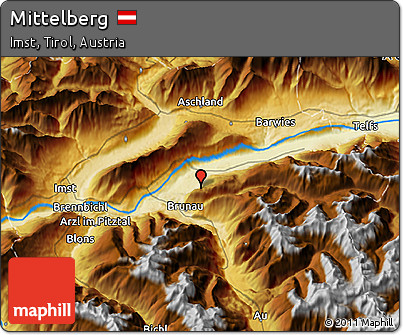 Physical 3D Map of Mittelberg