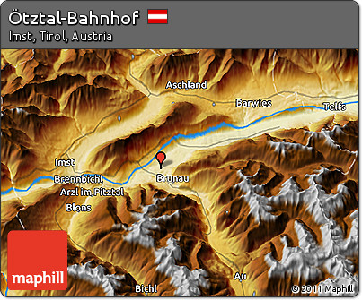 Physical 3D Map of Ötztal-Bahnhof