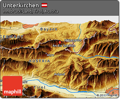 Physical 3D Map of Unterkirchen