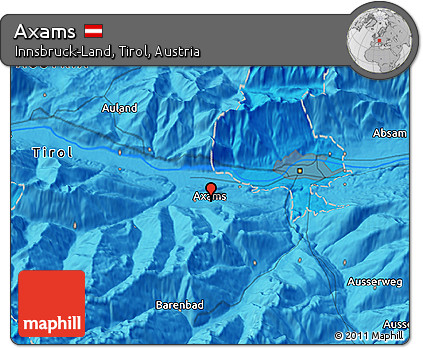 Political 3D Map of Axams