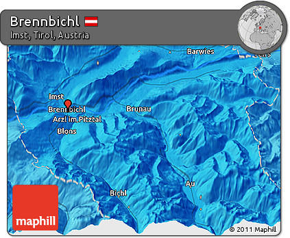 Political 3D Map of Brennbichl