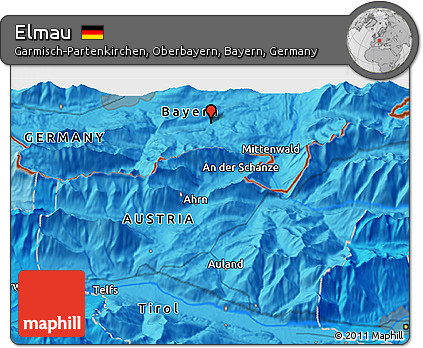Political 3D Map of Elmau