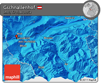 Political 3D Map of Gschnallenhof