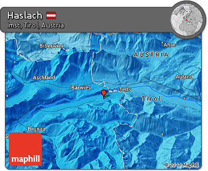 Political 3D Map of Haslach