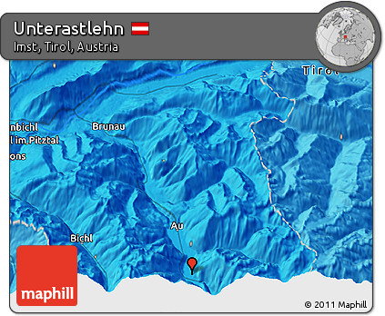 Political 3D Map of Unterastlehn