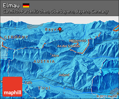 Political 3D Map of Elmau
