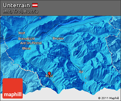 Political 3D Map of Unterrain
