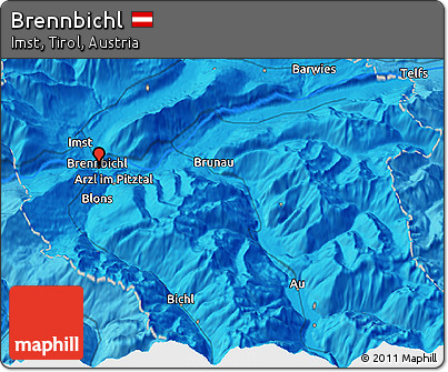 Political 3D Map of Brennbichl