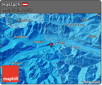 Political 3D Map of Haslach
