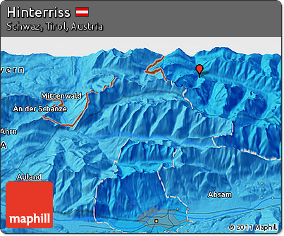 Political 3D Map of Hinterriss