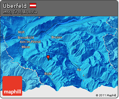 Political 3D Map of Überfeld