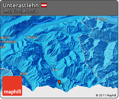 Political 3D Map of Unterastlehn