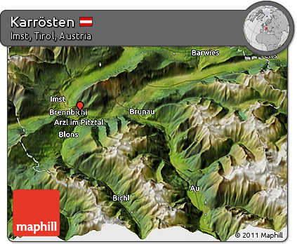 Satellite 3D Map of Karrösten