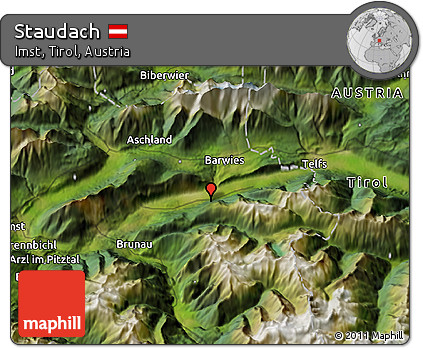 Satellite 3D Map of Staudach