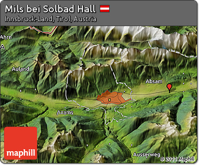 Satellite 3D Map of Mils Bei Solbad Hall