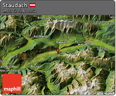 Satellite 3D Map of Staudach