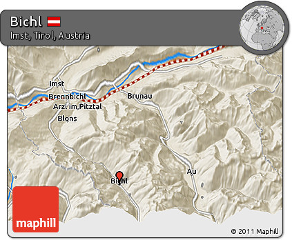 Shaded Relief 3D Map of Bichl
