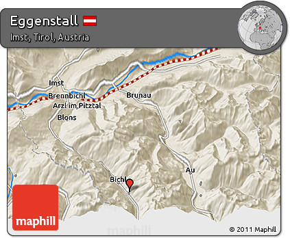Shaded Relief 3D Map of Eggenstall