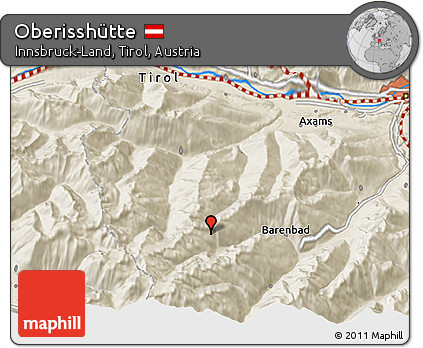 Shaded Relief 3D Map of Oberisshütte