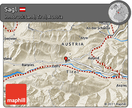 Shaded Relief 3D Map of Sagl