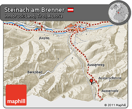 Shaded Relief 3D Map of Steinach Am Brenner