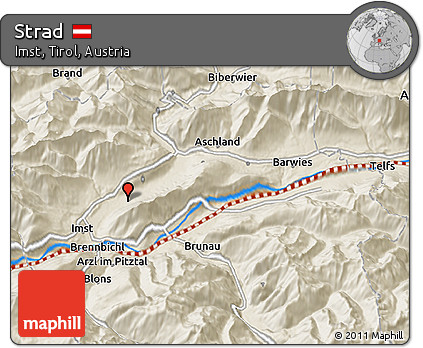 Shaded Relief 3D Map of Strad