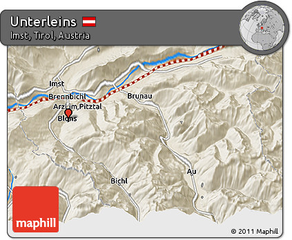 Shaded Relief 3D Map of Unterleins