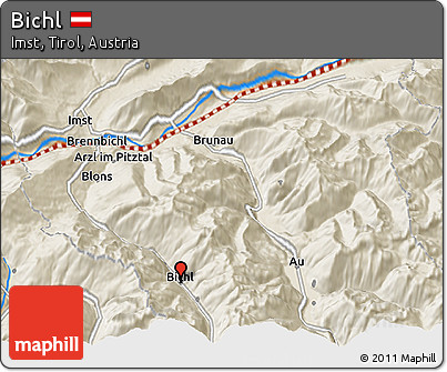 Shaded Relief 3D Map of Bichl