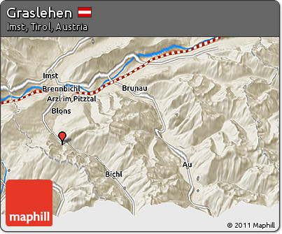 Shaded Relief 3D Map of Graslehen