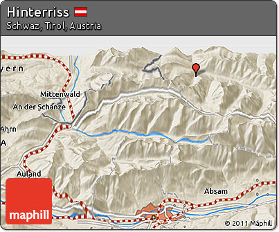 Shaded Relief 3D Map of Hinterriss