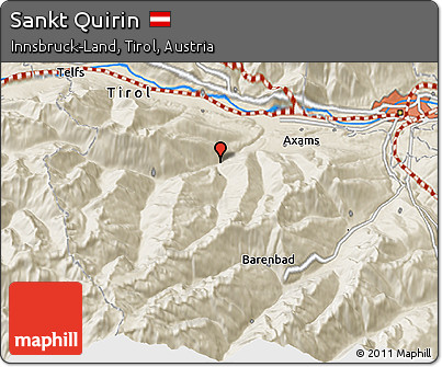 Shaded Relief 3D Map of Sankt Quirin