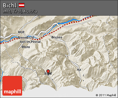 Shaded Relief 3D Map of Bichl