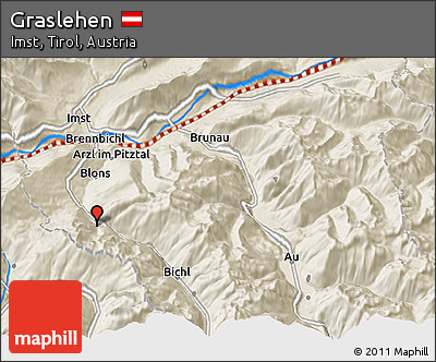Shaded Relief 3D Map of Graslehen