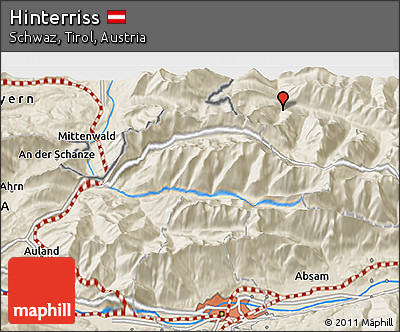Shaded Relief 3D Map of Hinterriss