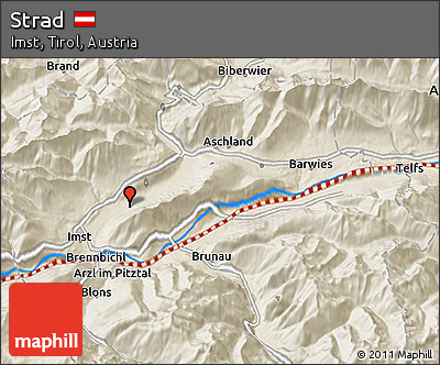 Shaded Relief 3D Map of Strad