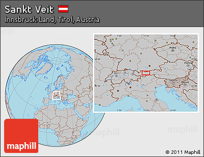 Gray Location Map of Sankt Veit