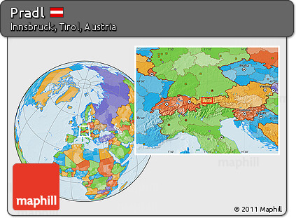 Political Location Map of Pradl