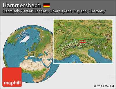 Satellite Location Map of Hammersbach