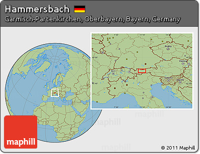 Savanna Style Location Map of Hammersbach