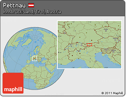 Savanna Style Location Map of Pettnau
