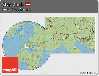 Savanna Style Location Map of Staudach