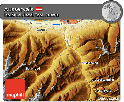 Physical Map of Ausservals